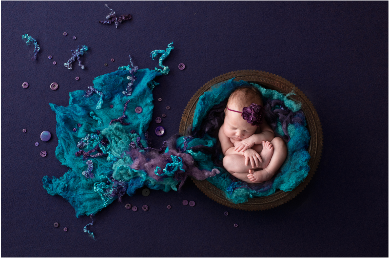Newborn Girl Purple Blue Button Wreath Williamsport PA