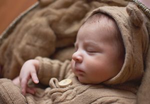 Baby Elijah Williamsport PA Photographer Newborn baby boy bear bonnet brown neutral colors