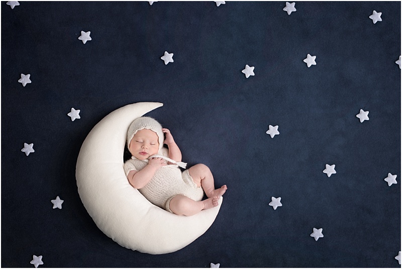 newborn photography moon and stars