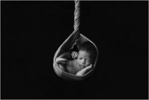 black and white newborn fine art photography