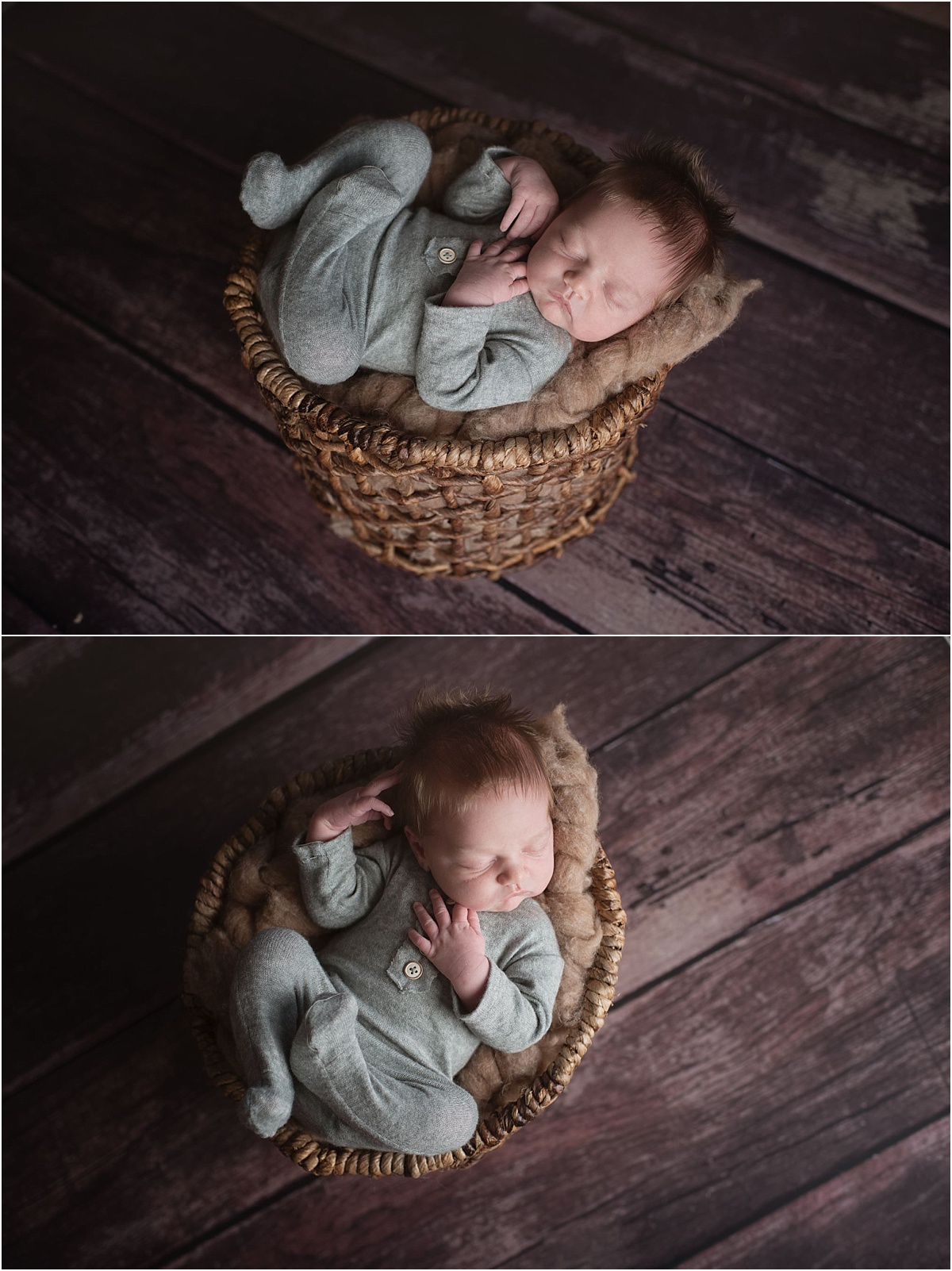 baby liam basket on wooden floor