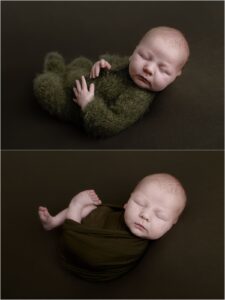 posed newborn fine art photography green baby boy baby barrett